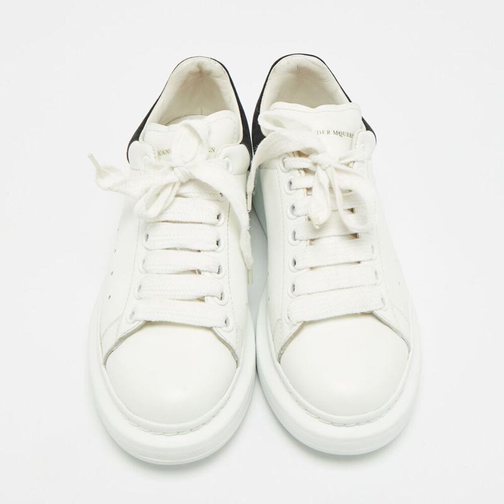 Alexander Mcqueen Oversized Size 37.5 White/black Leather And Suede Low Top - Picture 3 of 7